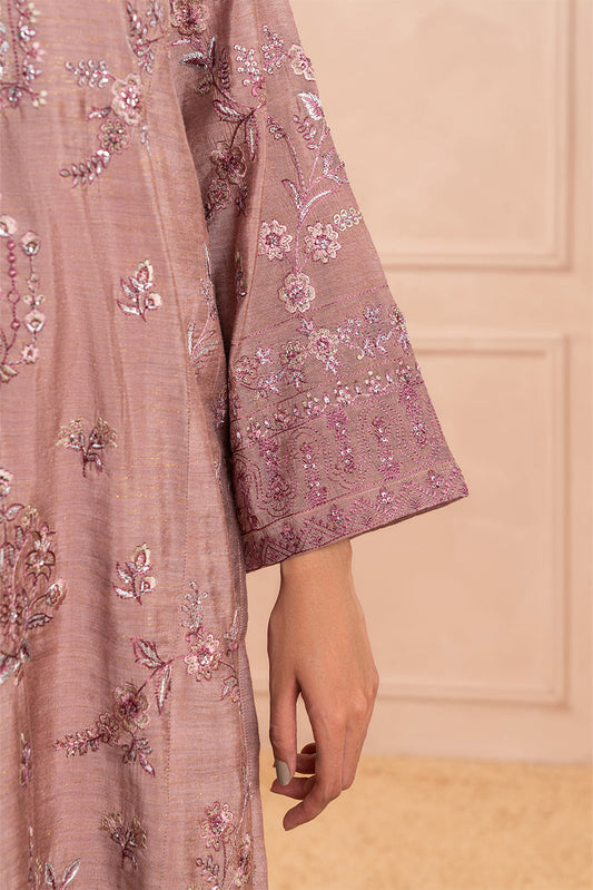 3 PIECE EMBROIDERED GOLD ZARI SUIT (HIGH CASUAL)