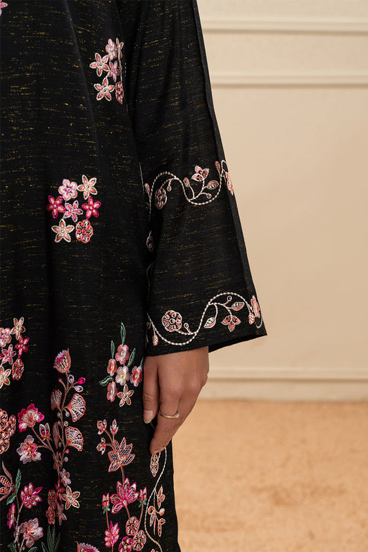 3 PIECE EMBROIDERED GOLD ZARI SUIT (PRET)