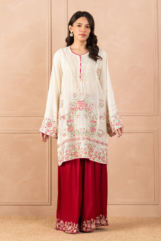 2 PIECE EMBROIDERED RAW SILK SUIT (LUXURY PRET)