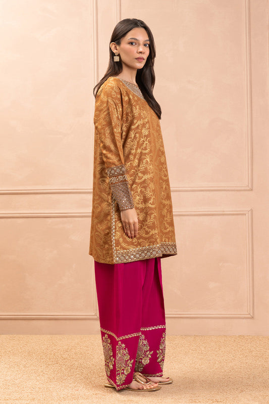 EMBROIDERED RAW SILK SHIRT (LUXURY PRET)