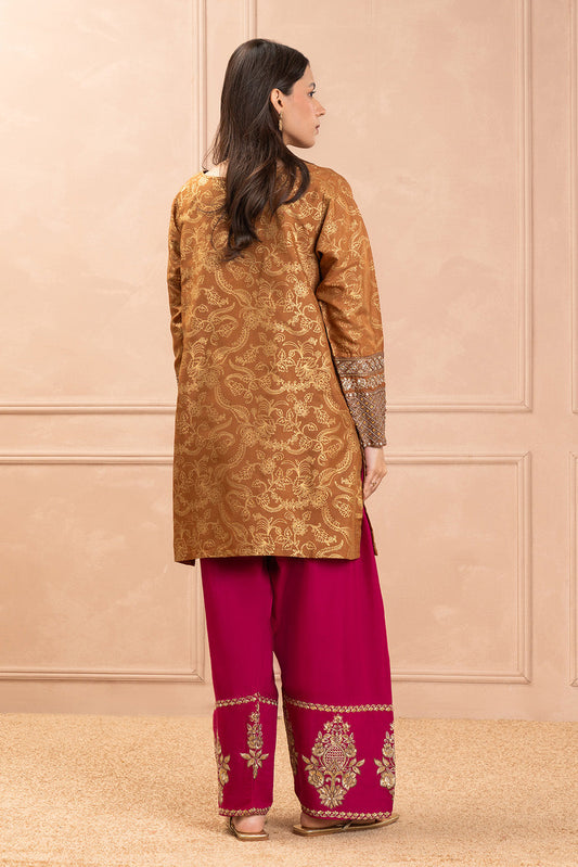 2 PIECE EMBROIDERED RAW SILK SUIT (LUXURY PRET)