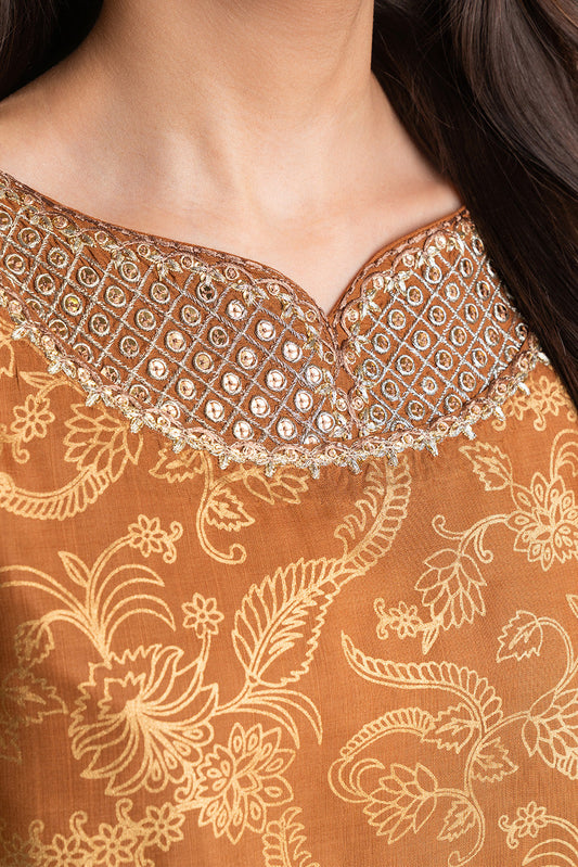 EMBROIDERED RAW SILK SHIRT (LUXURY PRET)