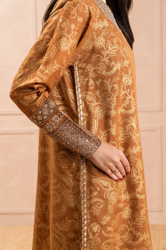 EMBROIDERED RAW SILK SHIRT (LUXURY PRET)