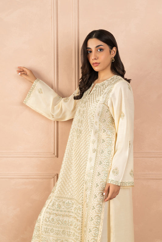2 PIECE EMBROIDERED RAW SILK SUIT (LUXURY PRET)