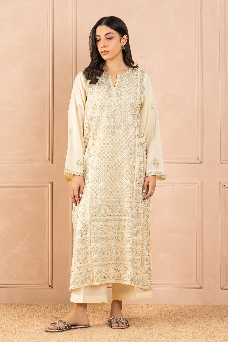 2 PIECE EMBROIDERED RAW SILK SUIT (LUXURY PRET)