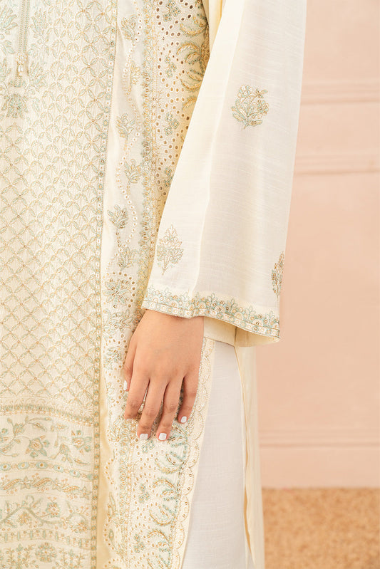 2 PIECE EMBROIDERED RAW SILK SUIT (LUXURY PRET)