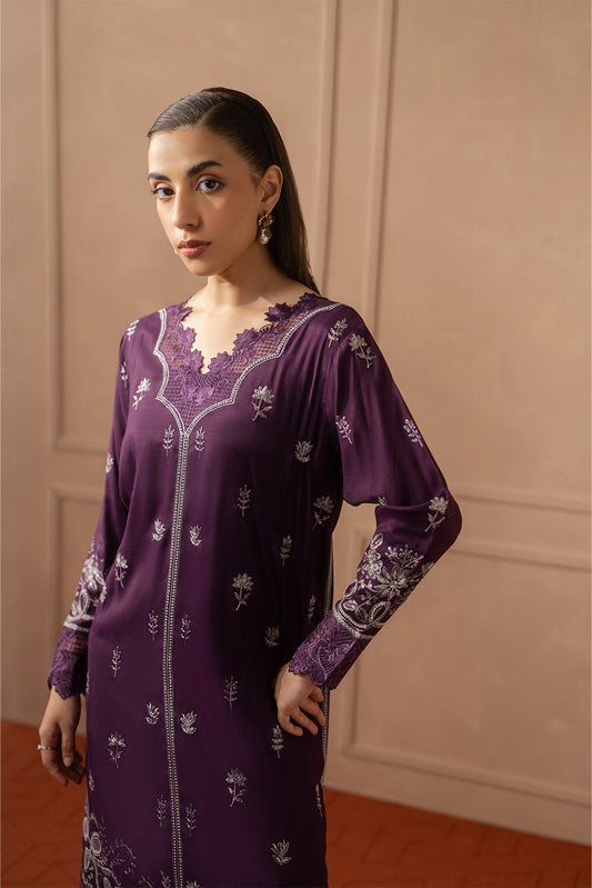2 PIECE EMBROIDERED RAW SILK SUIT (LUXURY PRET)
