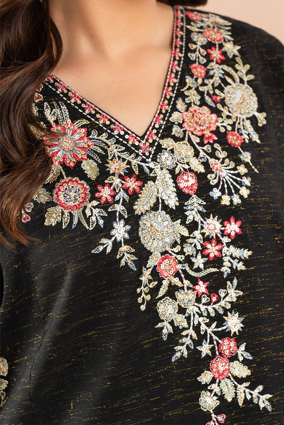 2 PIECE EMBROIDERED ZARI JACQUARD SUIT (LUXURY PRET)