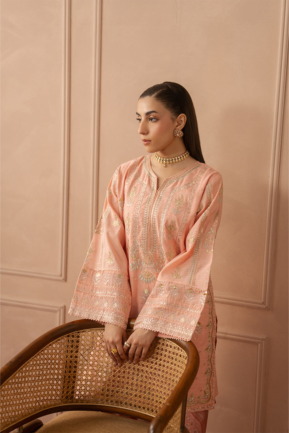 2 PIECE EMBROIDERED ZARI JACQUARD SUIT (LUXURY PRET)