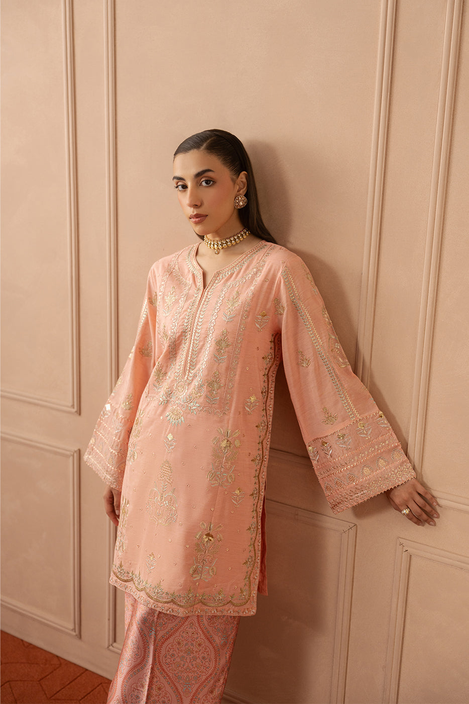 2 PIECE EMBROIDERED ZARI JACQUARD SUIT (LUXURY PRET)