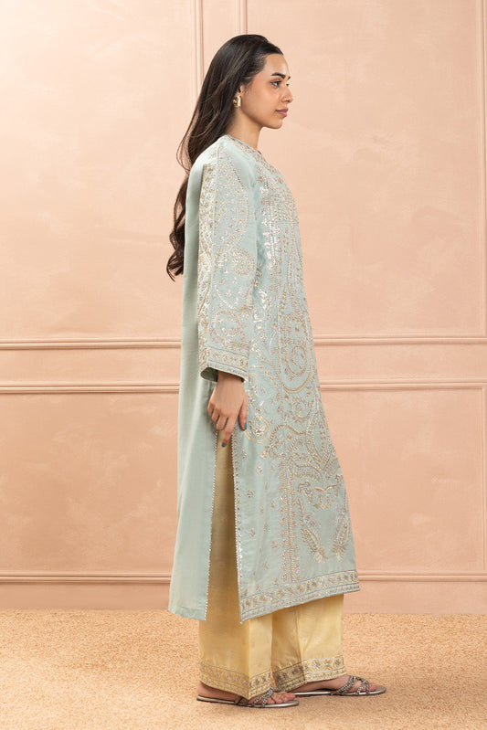 2 PIECE EMBROIDERED TWO TONE SUIT (LUXURY PRET)