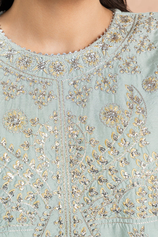 2 PIECE EMBROIDERED TWO TONE SUIT (LUXURY PRET)