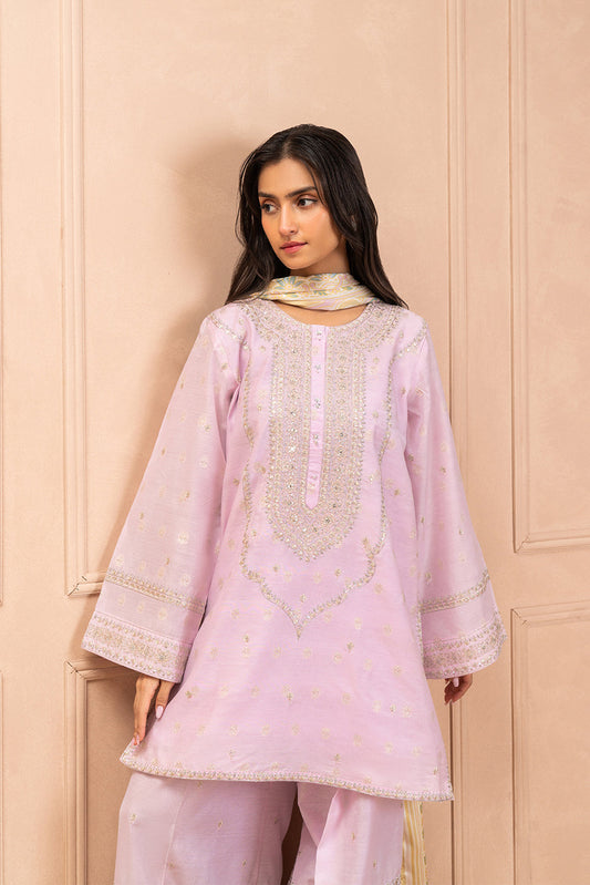 3 PIECE EMBROIDERED ZARI JACQUARD SUIT (LUXURY PRET)