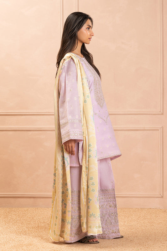 3 PIECE EMBROIDERED ZARI JACQUARD SUIT (LUXURY PRET)