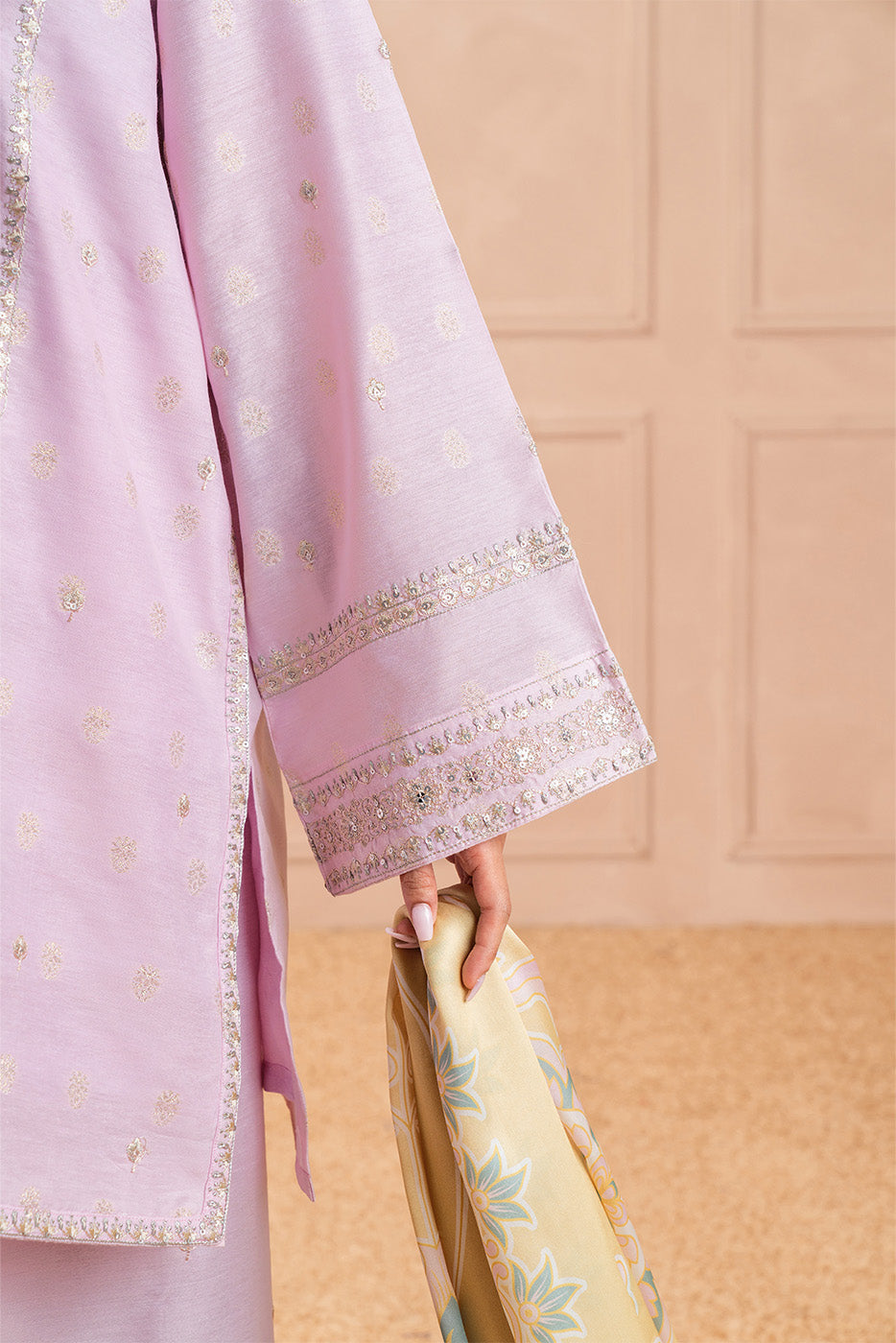 EMBROIDERED ZARI JACQUARD SHIRT (LUXURY PRET)