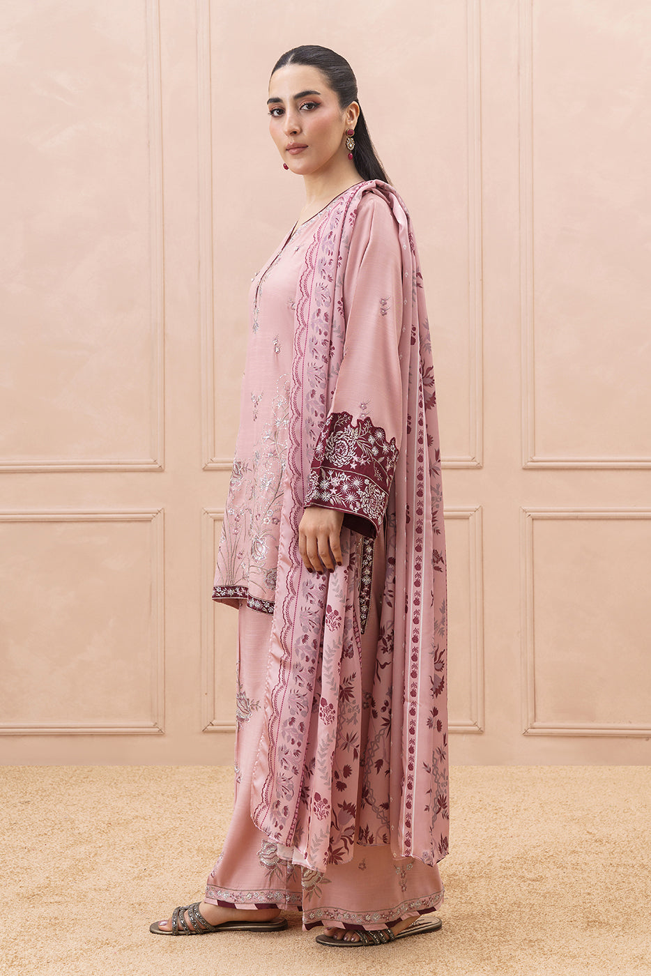 3 PIECE EMBROIDERED RAW SILK SUIT (LUXURY PRET)