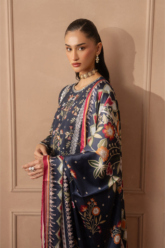 3 PIECE EMBROIDERED PAPER COTTON SUIT (LUXURY PRET)