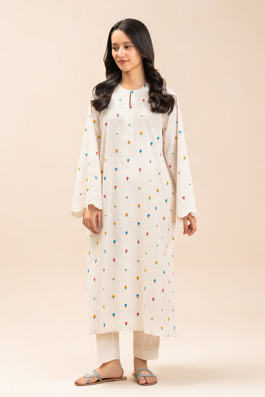 2 PIECE EMBROIDERED DOBBY SUIT (PRET)