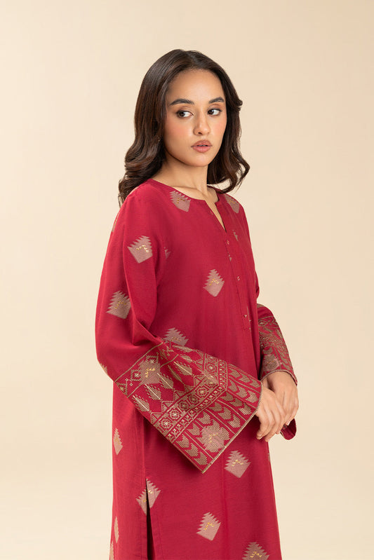 EMBROIDERED LUREX JACQUARD SHIRT (PRET)