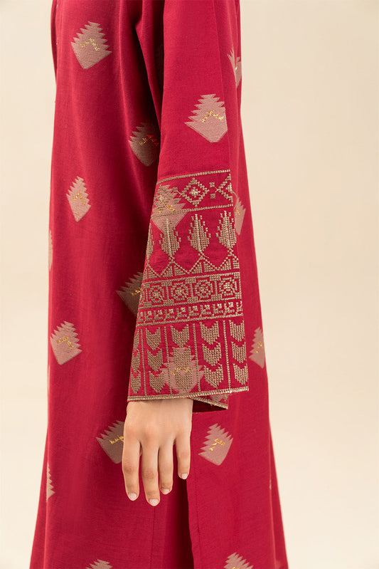 2 PIECE EMBROIDERED LUREX JACQUARD SUIT (PRET)