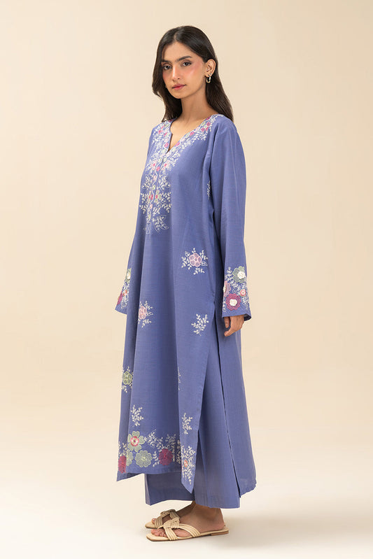 2 PIECE EMBROIDERED TWO WAY SLUB SUIT (PRET)