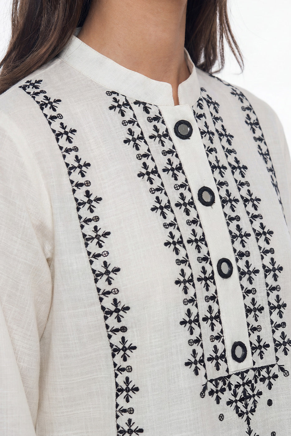 2 PIECE EMBROIDERED TWO WAY SLUB SUIT (PRET)