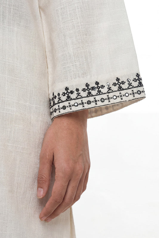 2 PIECE EMBROIDERED TWO WAY SLUB SUIT (PRET)