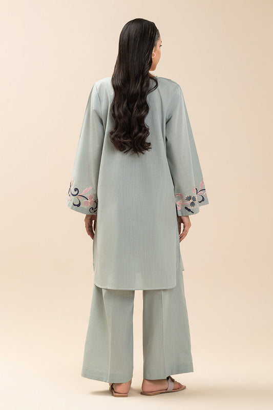 2 PIECE EMBROIDERED TWO WAY SLUB SUIT (PRET)