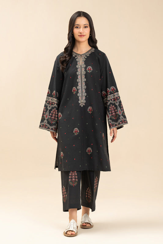 2 PIECE EMBROIDERED TWO WAY SLUB SUIT (PRET)