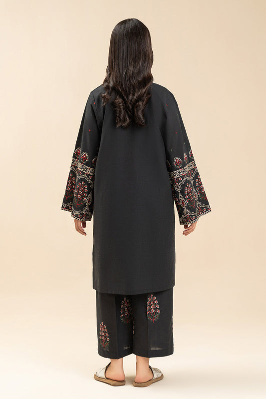 2 PIECE EMBROIDERED TWO WAY SLUB SUIT (PRET)