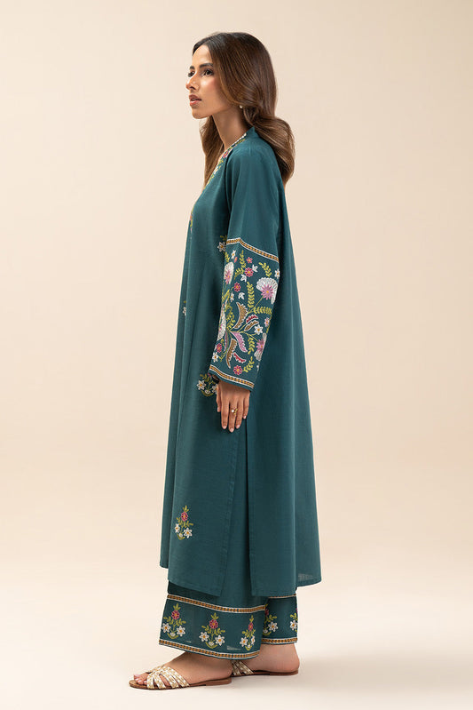 2 PIECE EMBROIDERED TWO WAY SLUB SUIT (PRET)