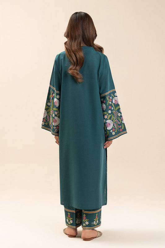 2 PIECE EMBROIDERED TWO WAY SLUB SUIT (PRET)