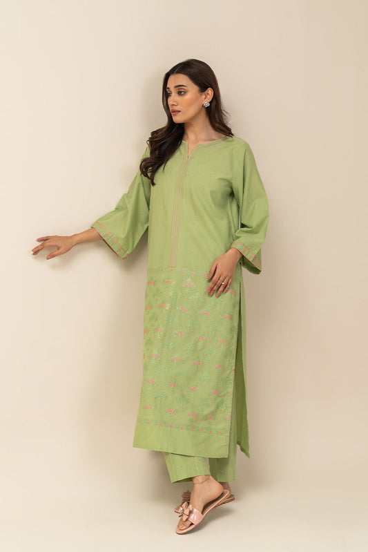 2 PIECE EMBROIDERED NEON NEPS SUIT (PRET)