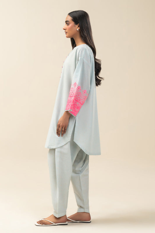 2 PIECE EMBROIDERED NEON NEPS SUIT (PRET)