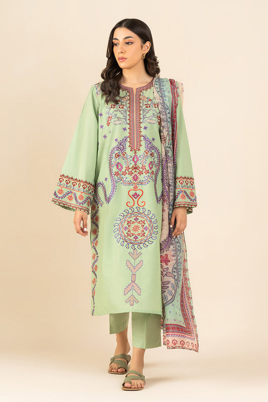 3 PIECE EMBROIDERED LAWN SUIT (PRET)