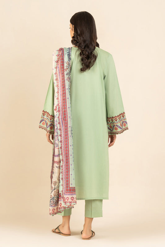 3 PIECE EMBROIDERED LAWN SUIT (PRET)