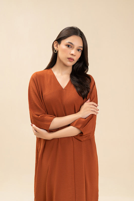 PRINTED POLY CREPE DRESS (FLOW)