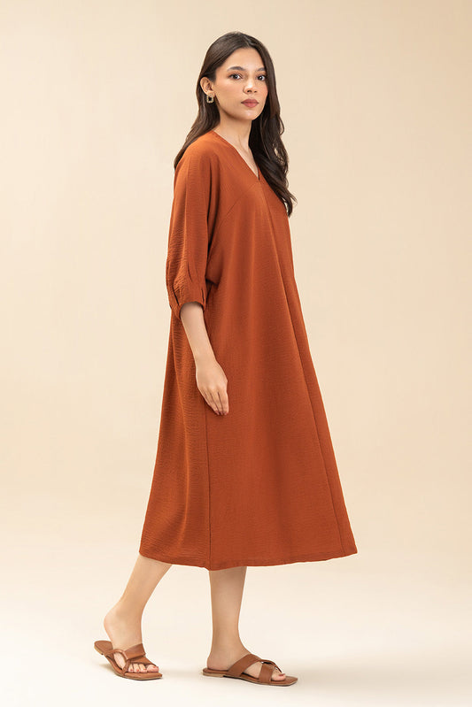 PRINTED POLY CREPE DRESS (FLOW)