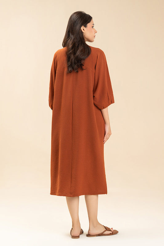 PRINTED POLY CREPE DRESS (FLOW)