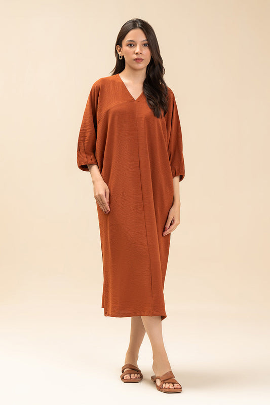 PRINTED POLY CREPE DRESS (FLOW)