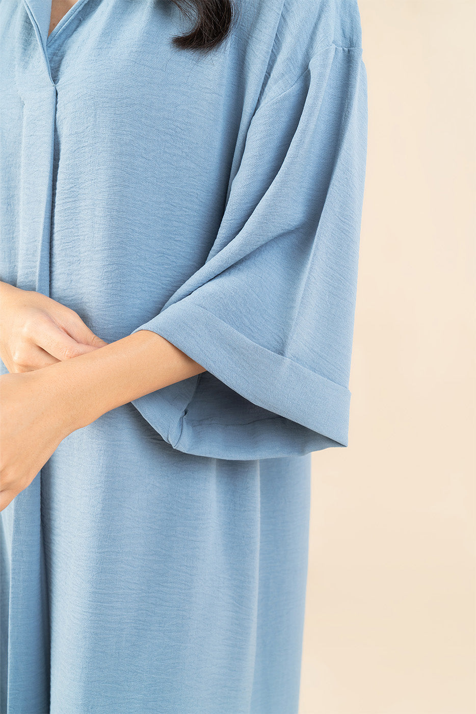 SOLID POLY CREPE DRESS (FLOW)
