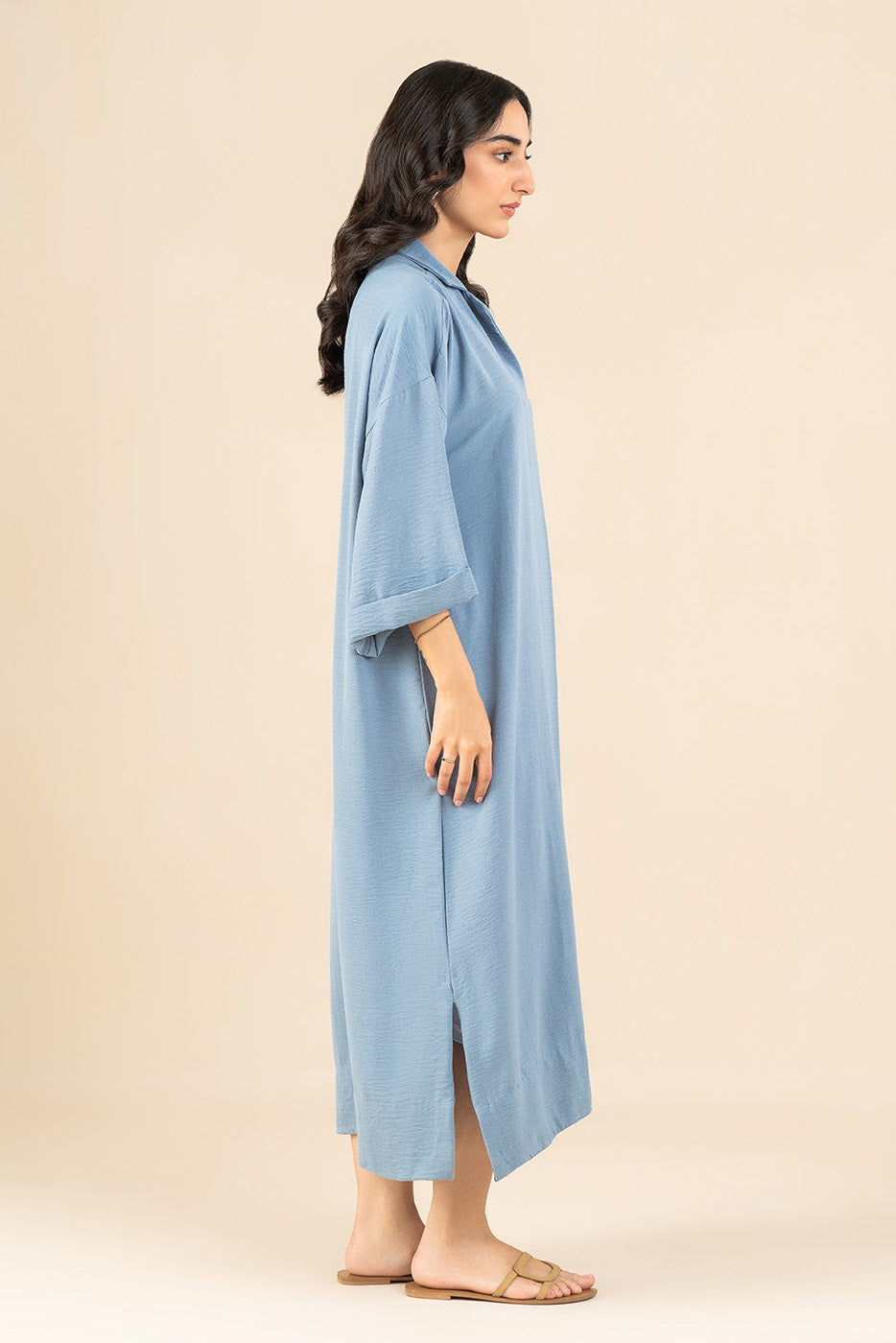 SOLID POLY CREPE DRESS (FLOW)