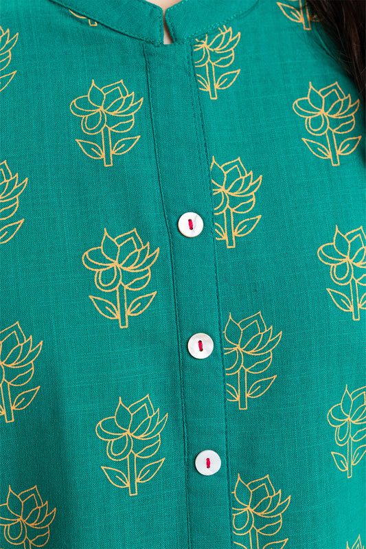 EMBROIDERED SLUB COTTON SHIRT(FLOW)
