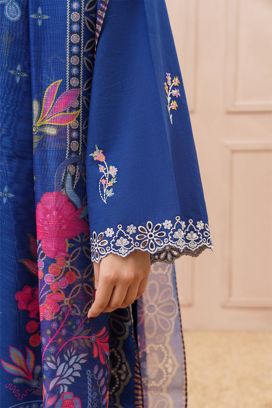3 PIECE EMBROIDERED SLUB SUIT (HIGH CASUAL)