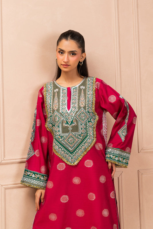 2 PIECE EMBROIDERED RAWSILK SUIT (LUZURY PRET)