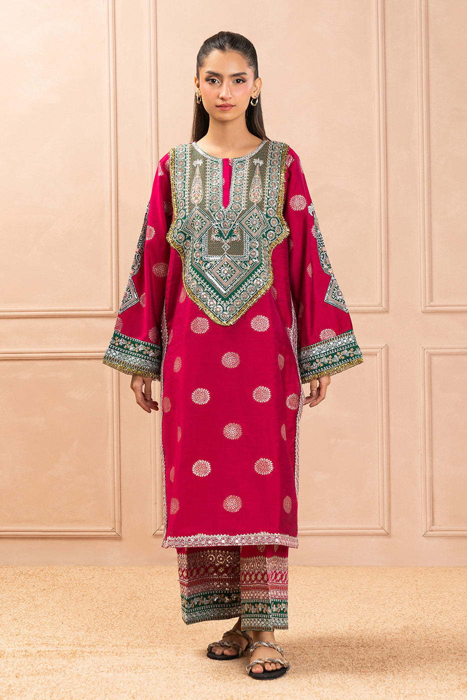 2 PIECE EMBROIDERED RAWSILK SUIT (LUZURY PRET)