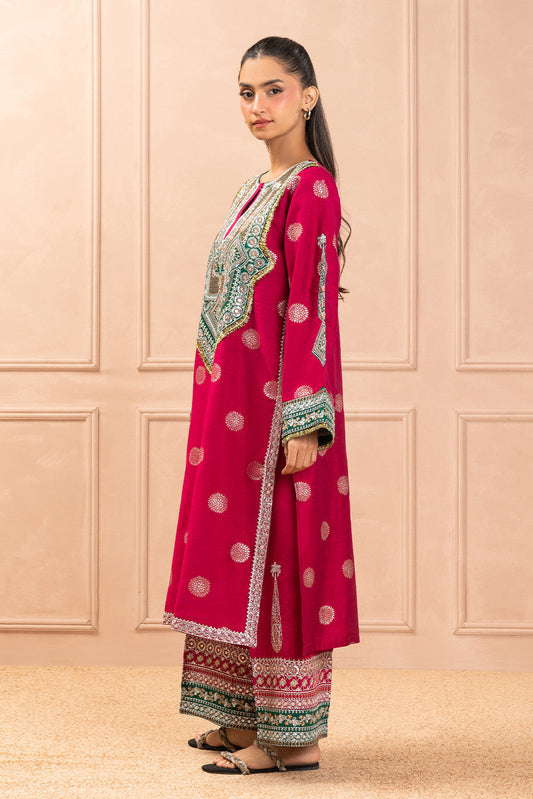 2 PIECE EMBROIDERED RAWSILK SUIT (LUZURY PRET)