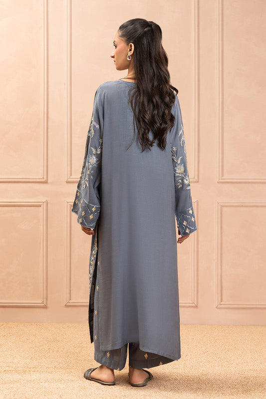 2 PIECE EMBROIDERED RAWSILK SUIT (LUZURY PRET)