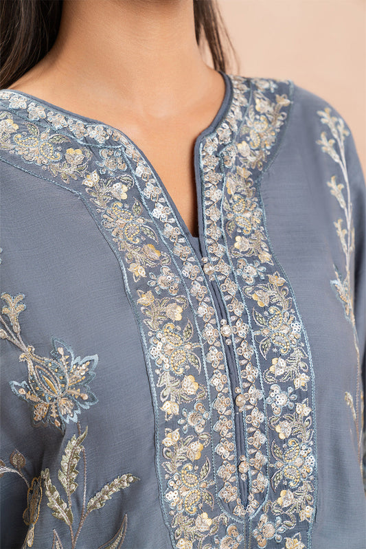 2 PIECE EMBROIDERED RAWSILK SUIT (LUZURY PRET)