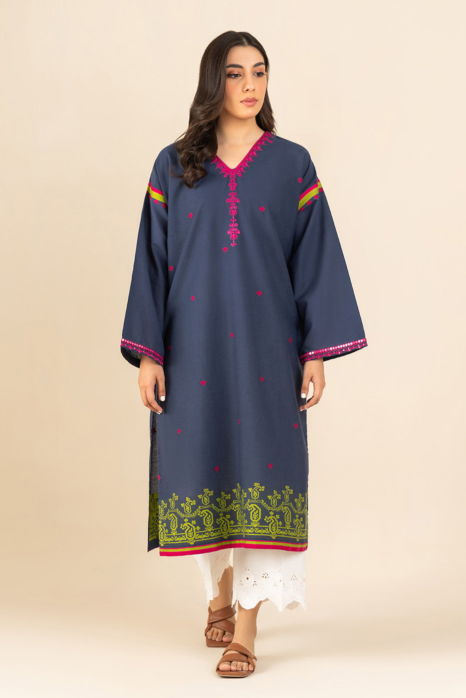 EMBROIDERED JACQUARD SHIRT (PRET)